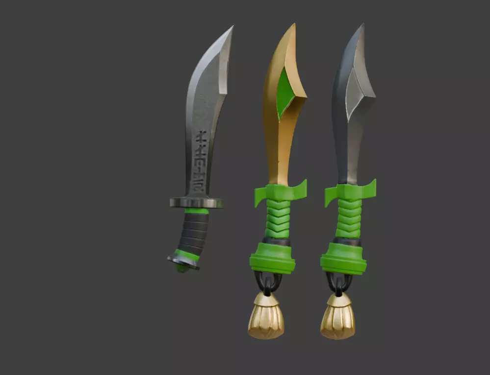 Stylized Lloyd Dao Daggers 3D Model Set 3D model