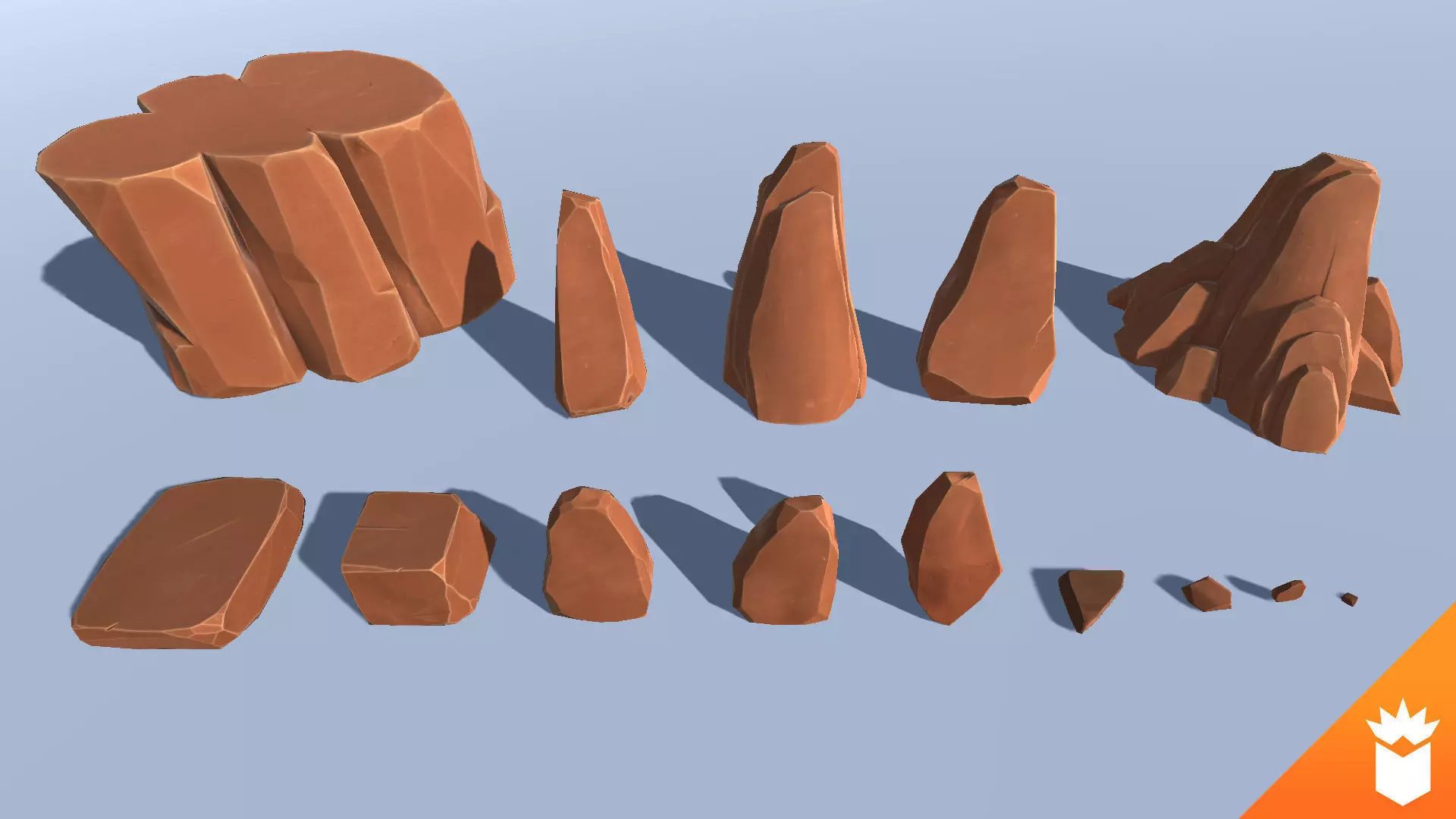 CB Stylized Rock Pack Low-poly 3D model_0