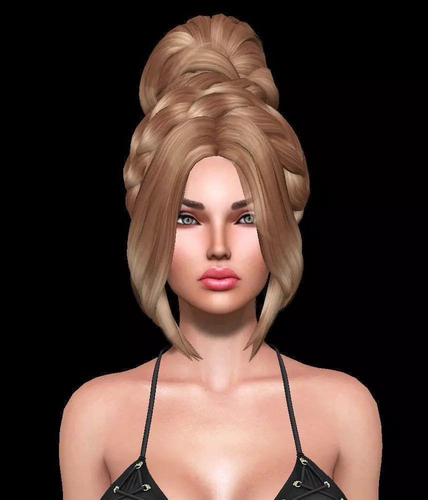 Alvera Female hair style 3d rigged 3D model