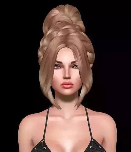 Alvera Female hair style 3d rigged