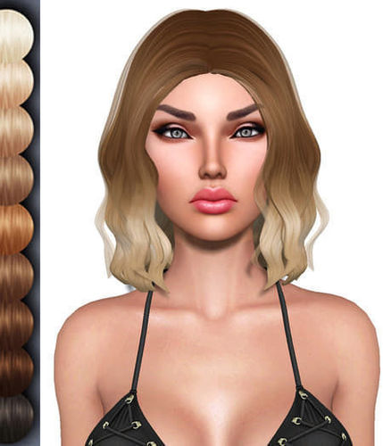 Beretta female Mesh hair style 3d rigged 3D model