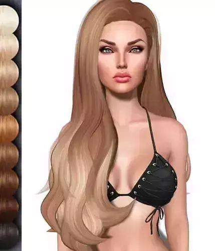 Levia Female hair style 3d rigged 3D model 3D model