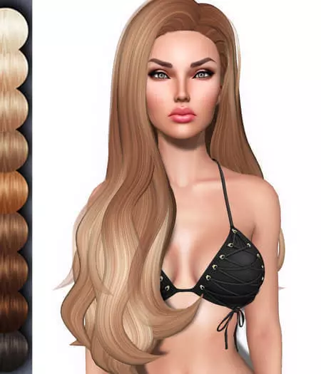 Levia Female hair style 3d rigged 3D model 3D model_0