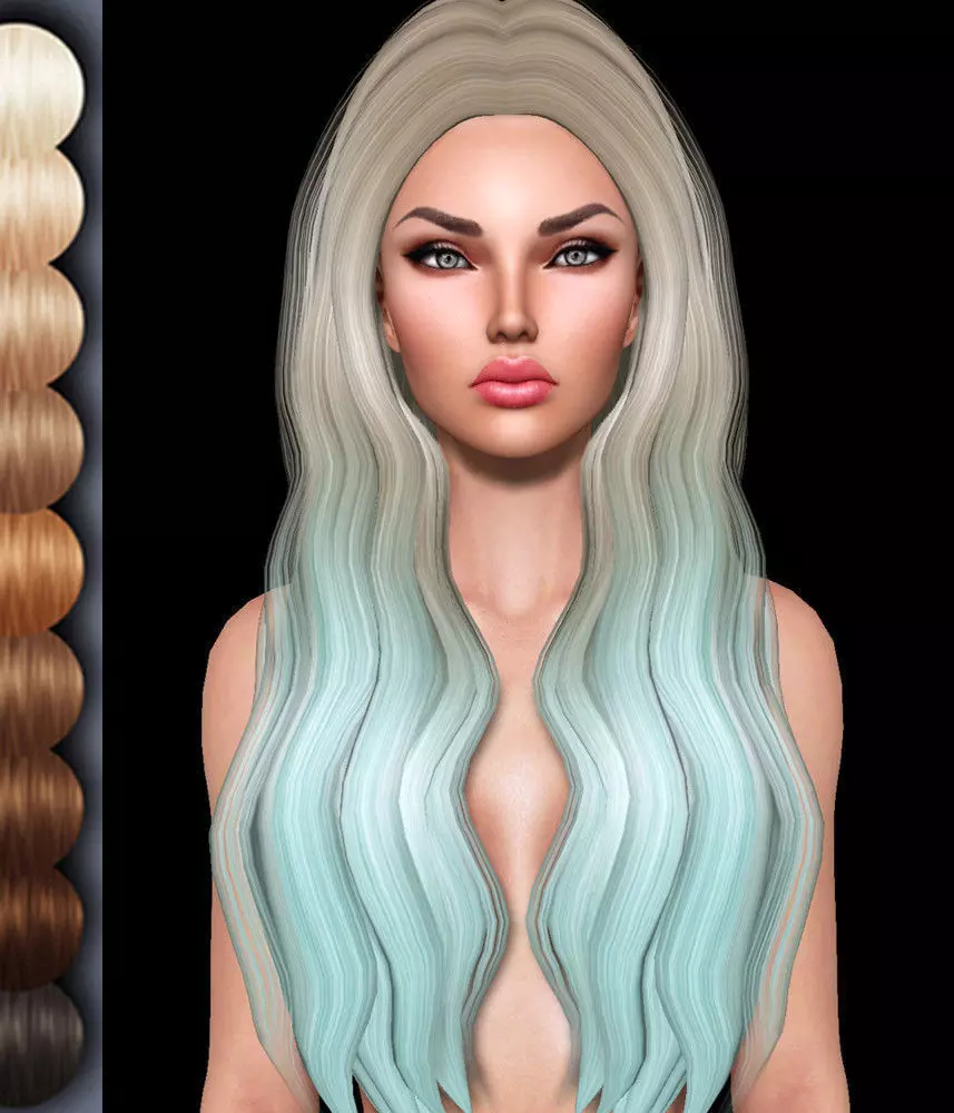 Blush Female hair style 3d rigged 3D model 3D model 3D model_0