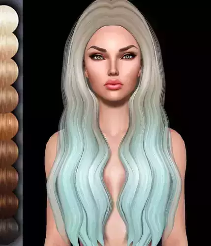 Blush Female hair style 3d rigged 3D model 3D model 3D model