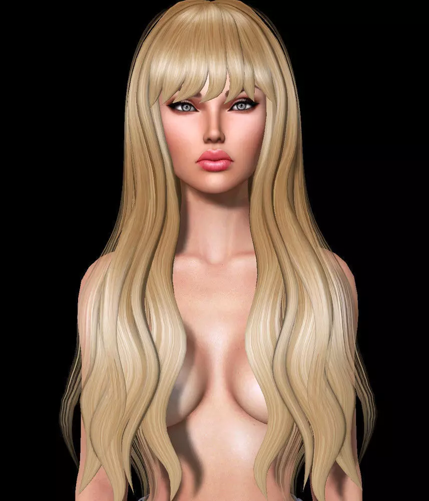 Bonnie Female hair style 3d rigged 3D model 3D model 3D model_0