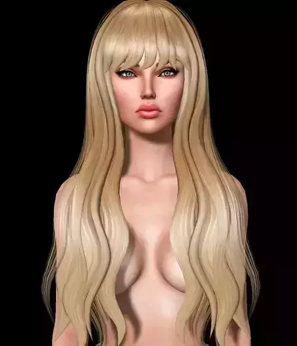 Bonnie Female hair style 3d rigged 3D model 3D model 3D model
