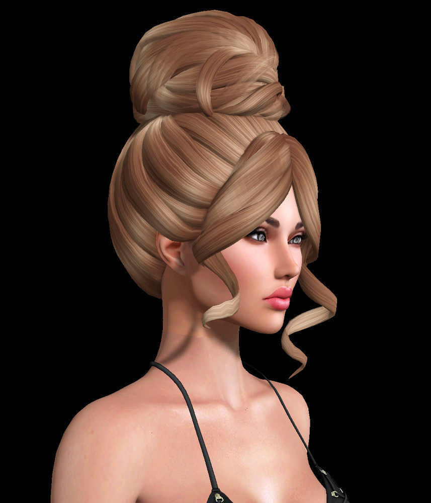 Carrie Female hair style 3d rigged 3D model 3D model 3D model_1