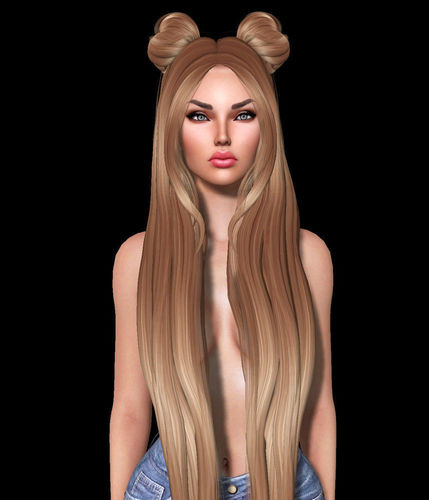 Charming Female hair style 3d rigged 3D model 3D model 3D model