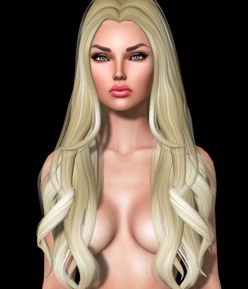 Chica Female hair style 3d rigged 3D model 3D model 3D model_0