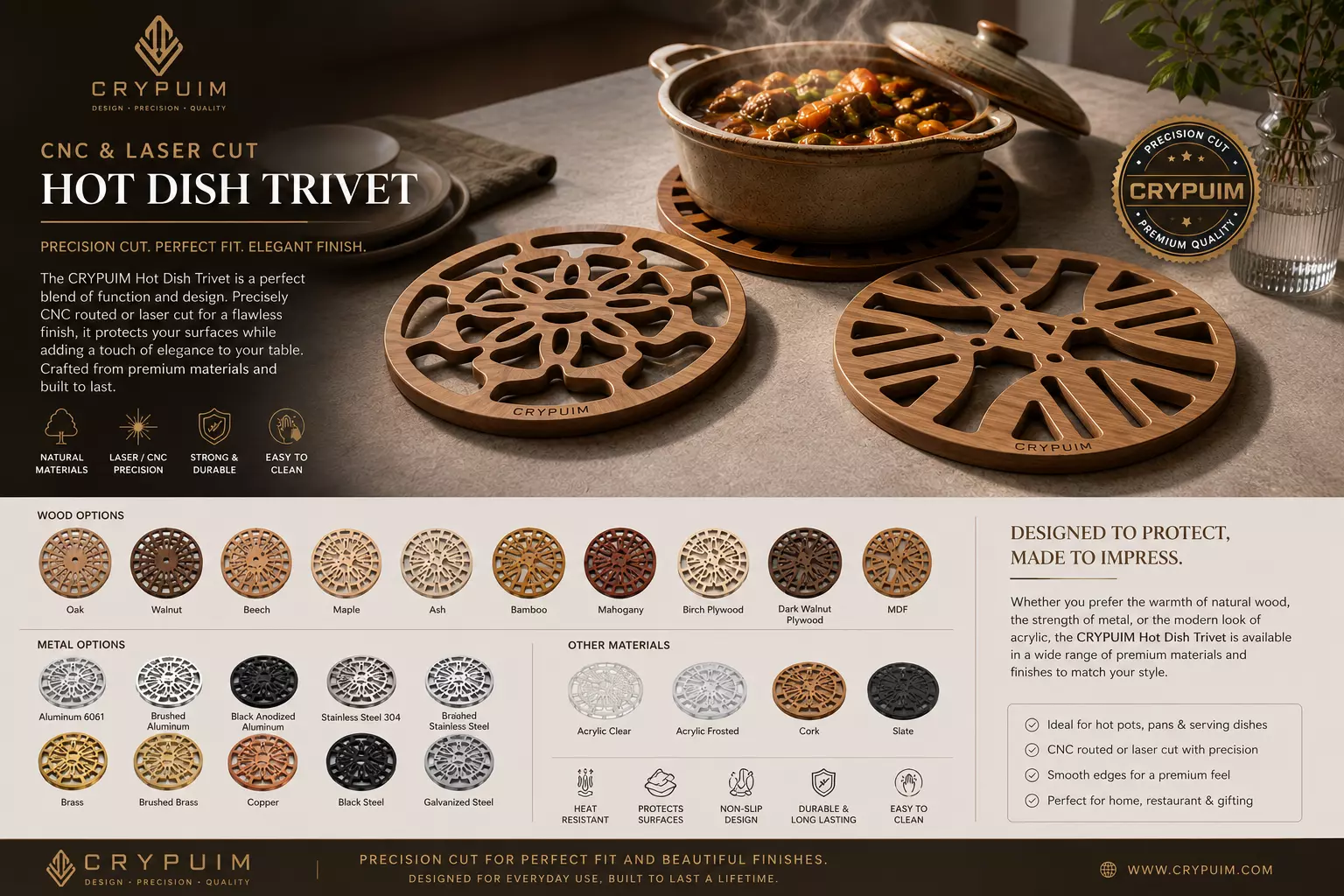5x Modern Hot Dish Trivet Bundle 3D print model