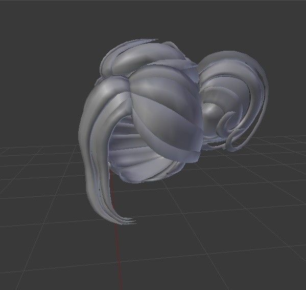 Choco Female hair style 3d rigged 3D model 3D model_3