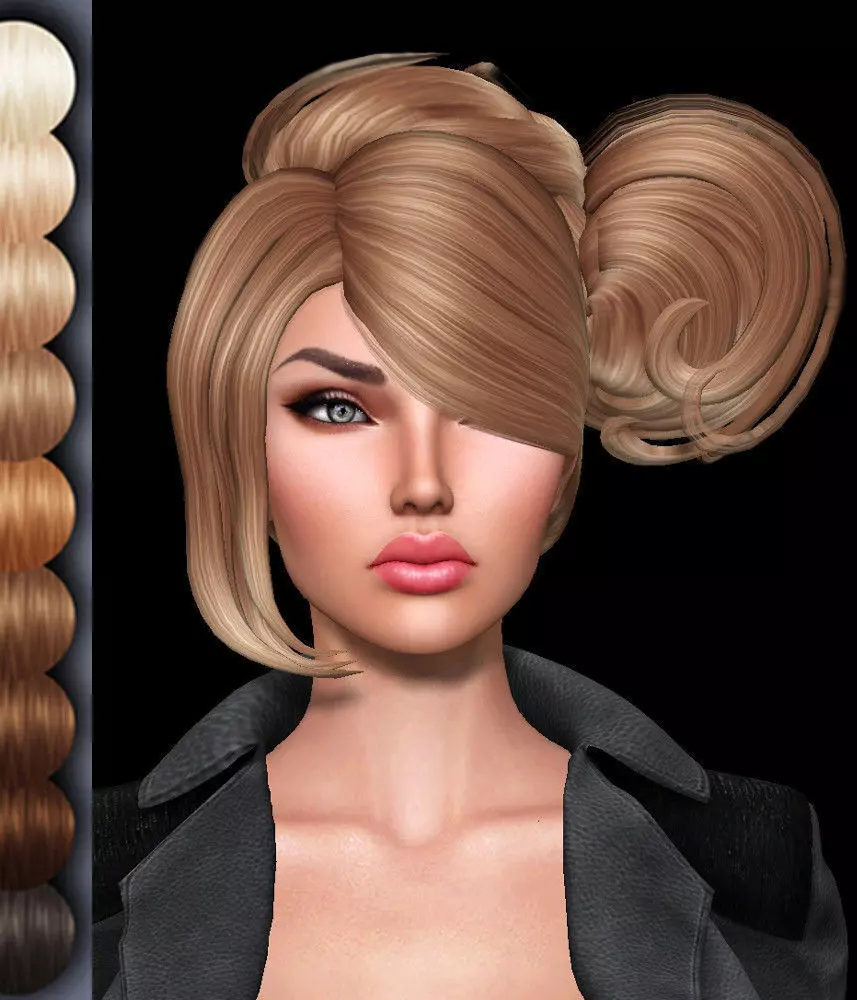 Choco Female hair style 3d rigged 3D model 3D model_0