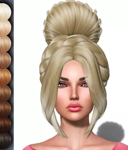 Clarissa Female hair style 3d rigged 3D model 3D model_0