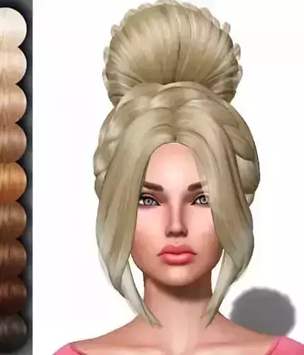 Clarissa Female hair style 3d rigged 3D model 3D model