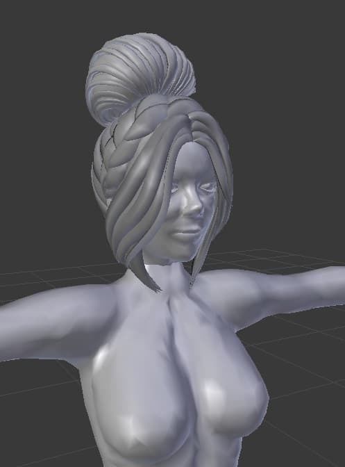 Clarissa Female hair style 3d rigged 3D model 3D model_4