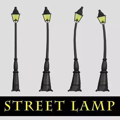 Streetlamp four street lamps