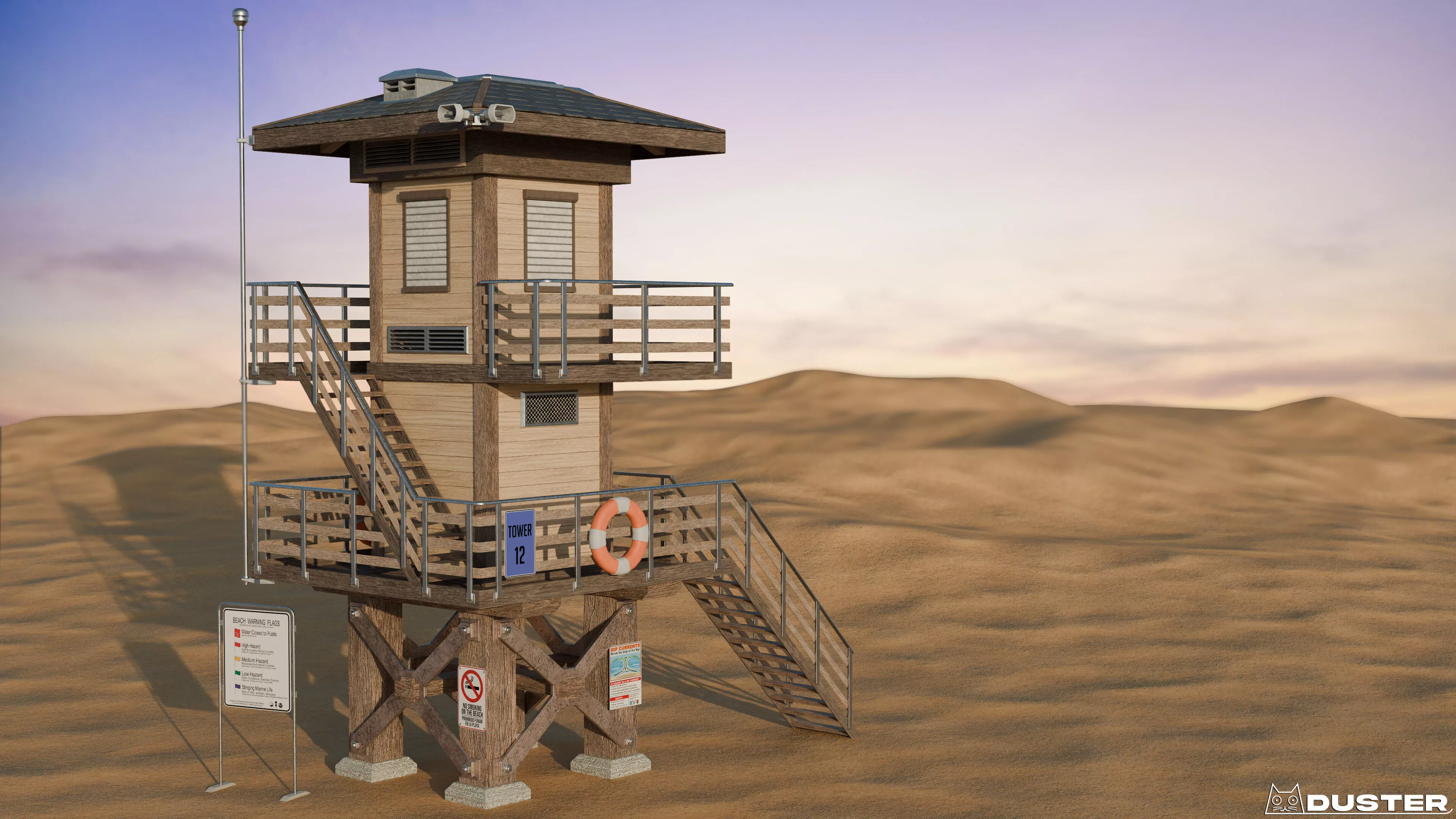 Lifeguard Tower Low-poly 3D model