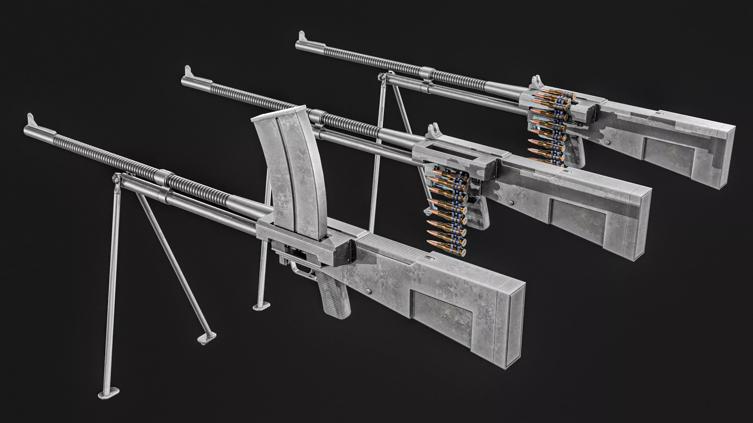 Eriksen M27 Machine Gun 1927 Low-poly 3D model