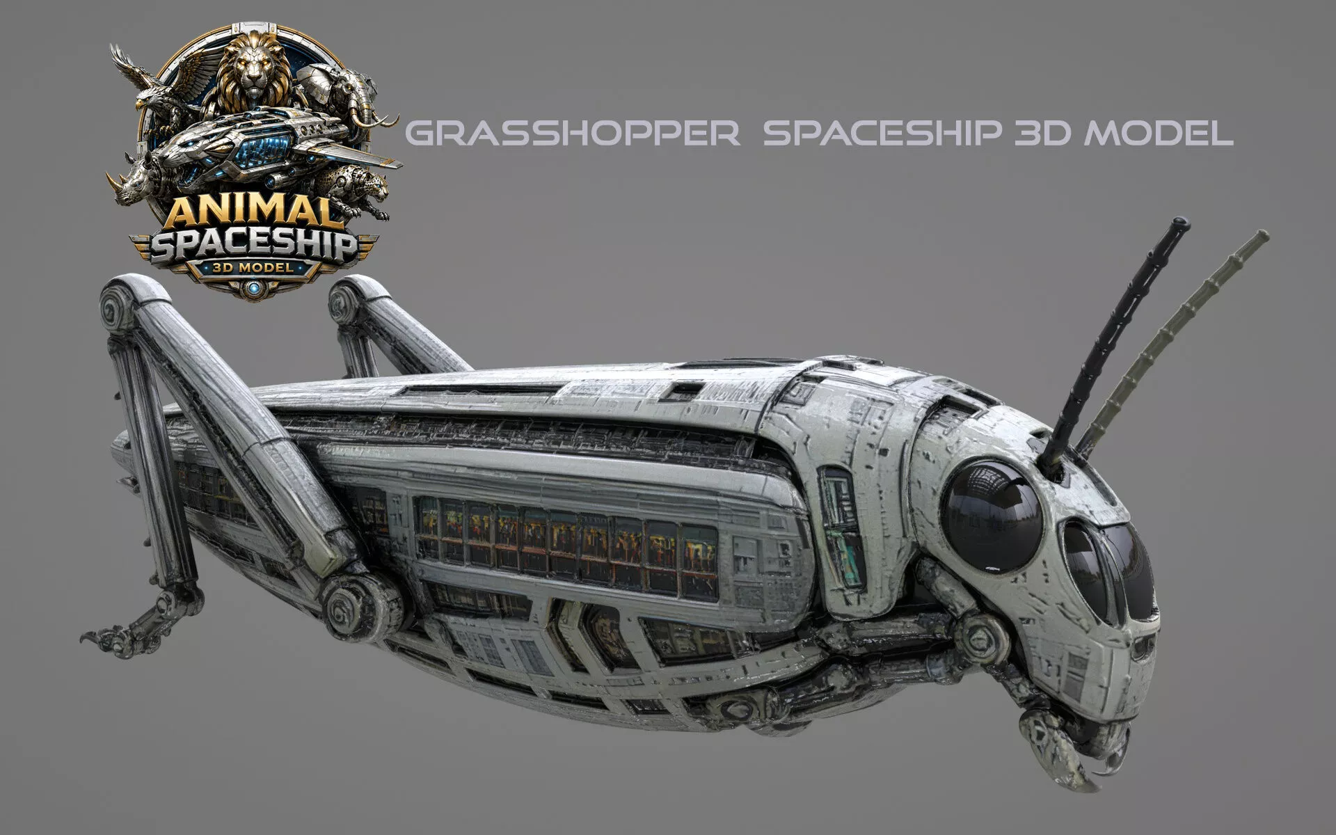 grasshopper spaceship 3D model 3D model