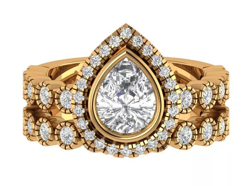 Pear Engagement Ring 3D print model