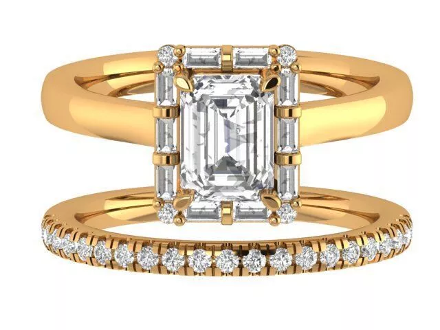Emerald Engagement Ring 3D print model