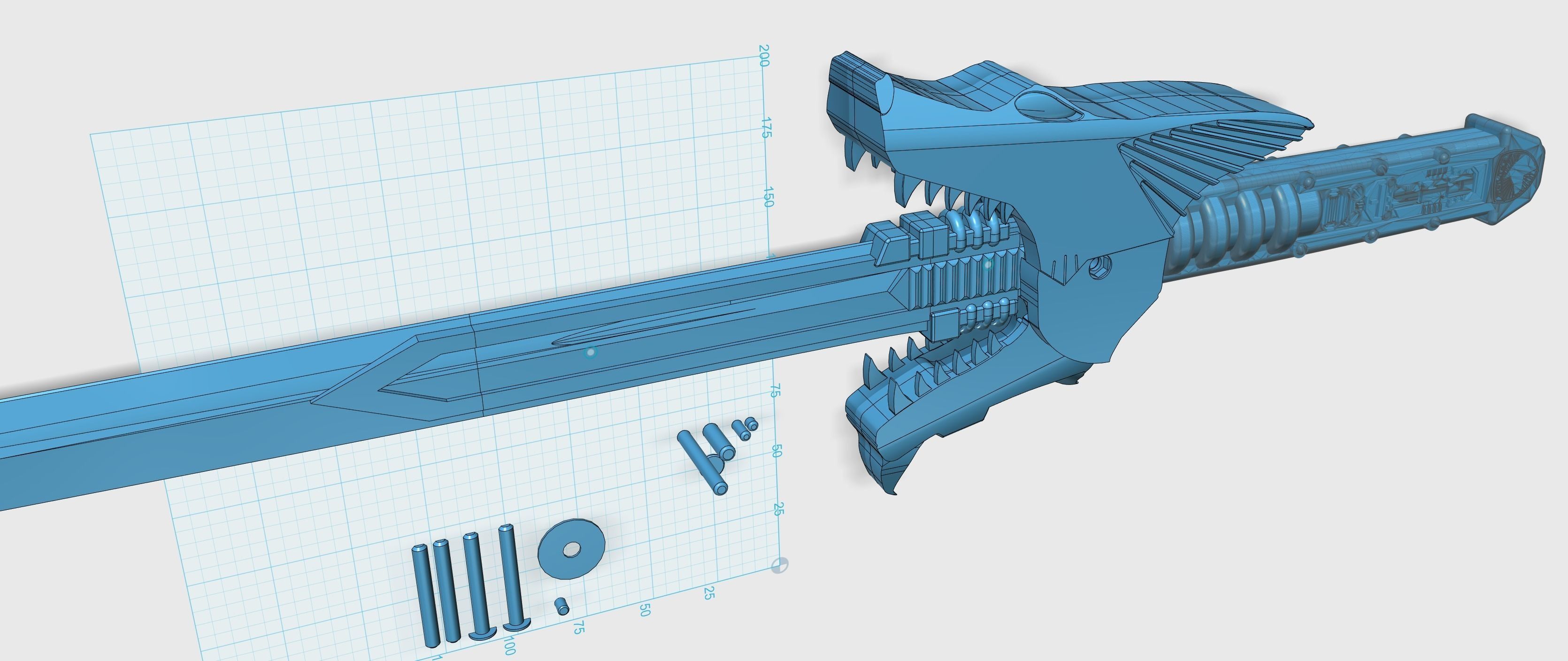 Power Rangers SPD shadow saber sword 3D print model_3