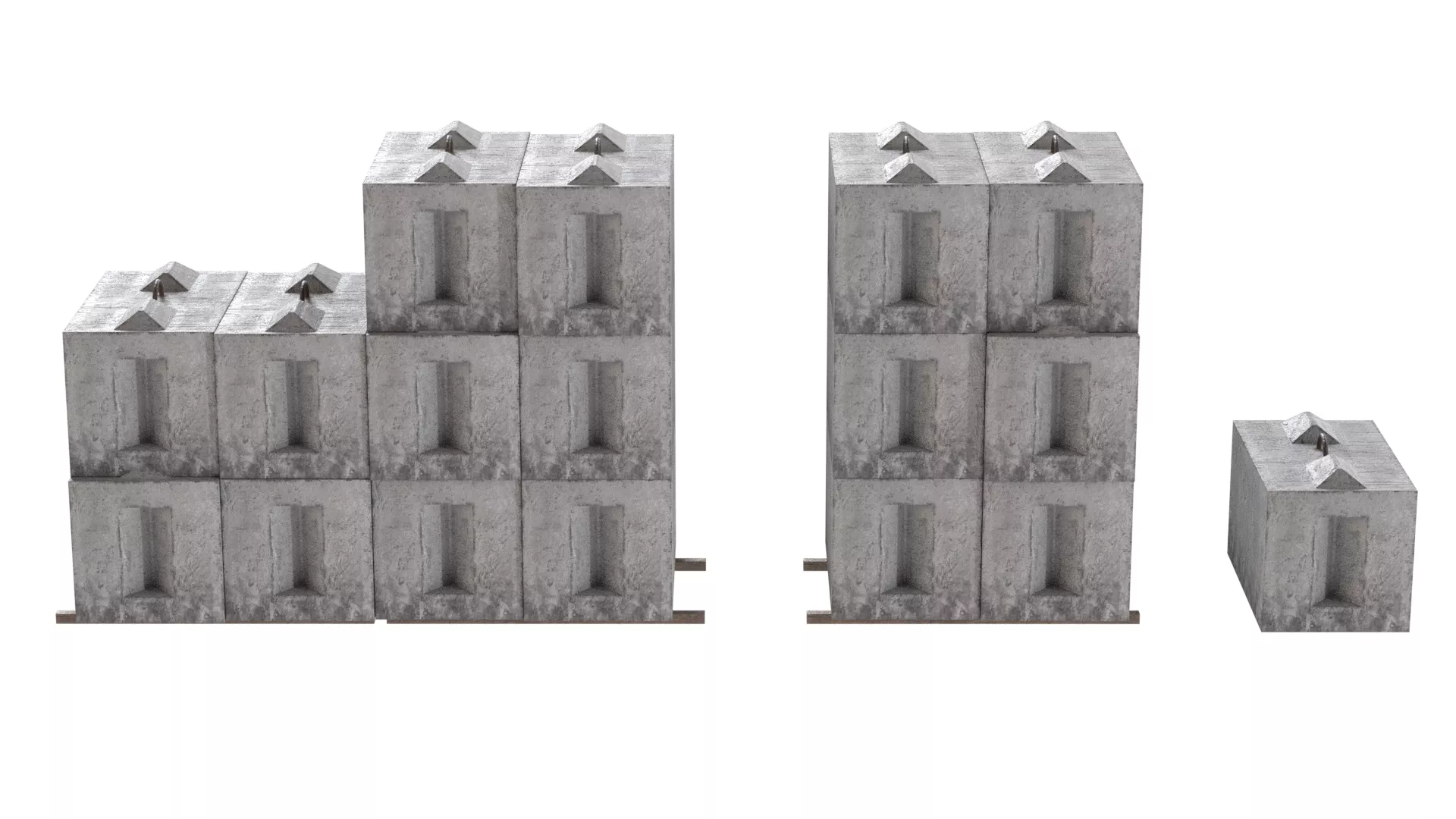 Concrete Block Low-poly 3D model