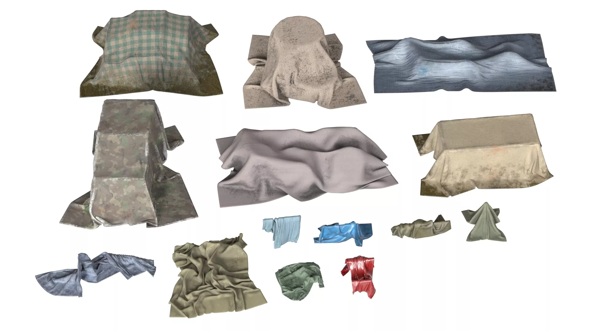 Drape Clothes Tarps Low-poly 3D model
