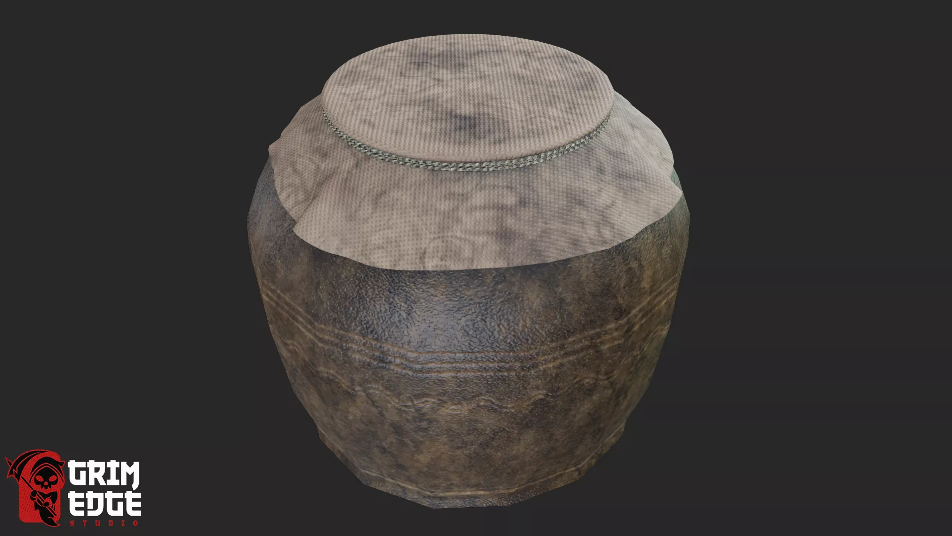 Medieval Food Stall Pot 03 Low-poly 3D model