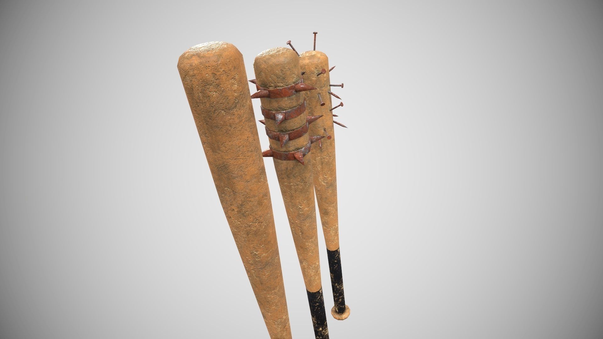 Low Poly Base Ball Bat Weapon Pack PBR Low-poly 3D model_11