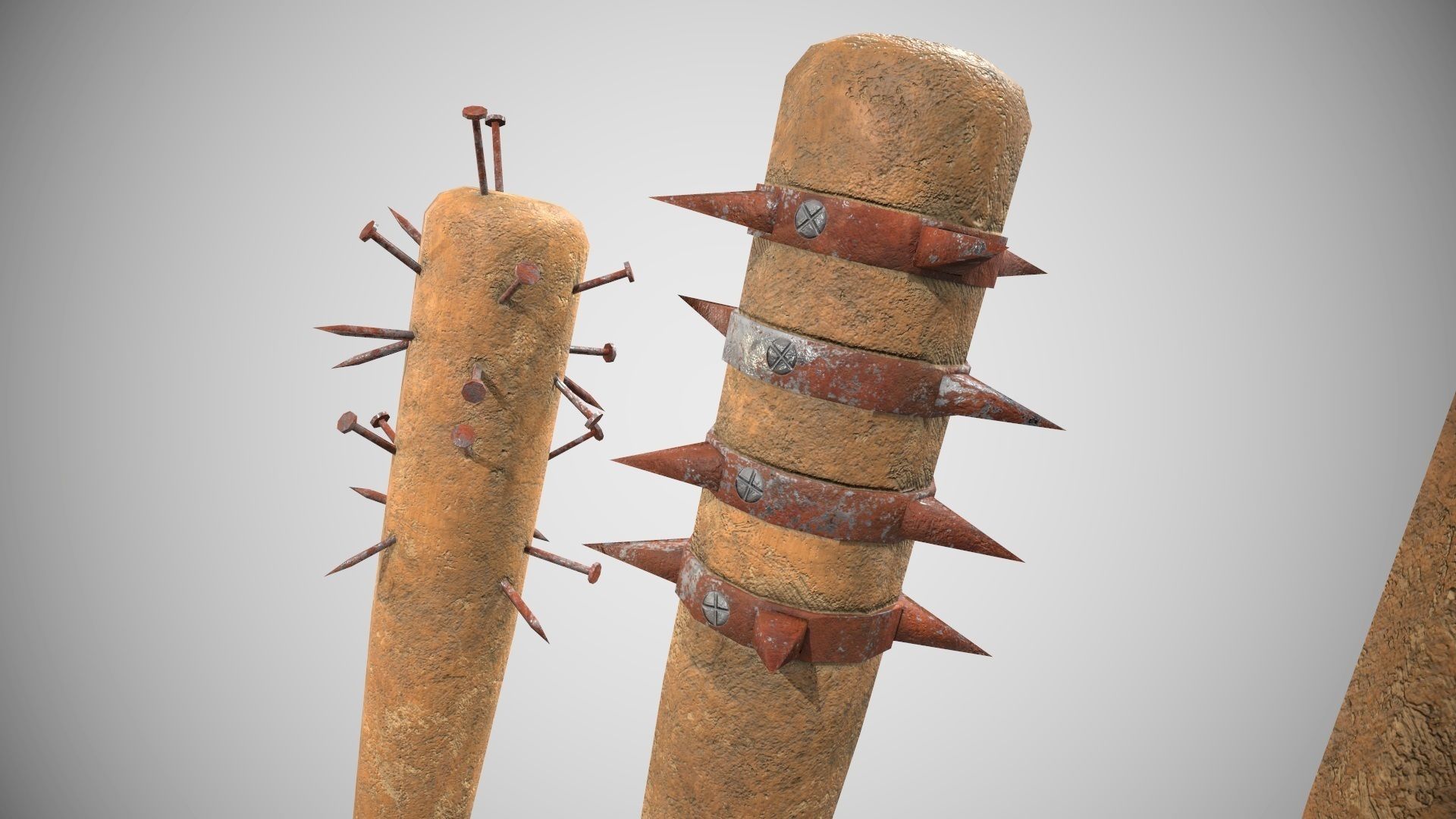 Low Poly Base Ball Bat Weapon Pack PBR Low-poly 3D model_6