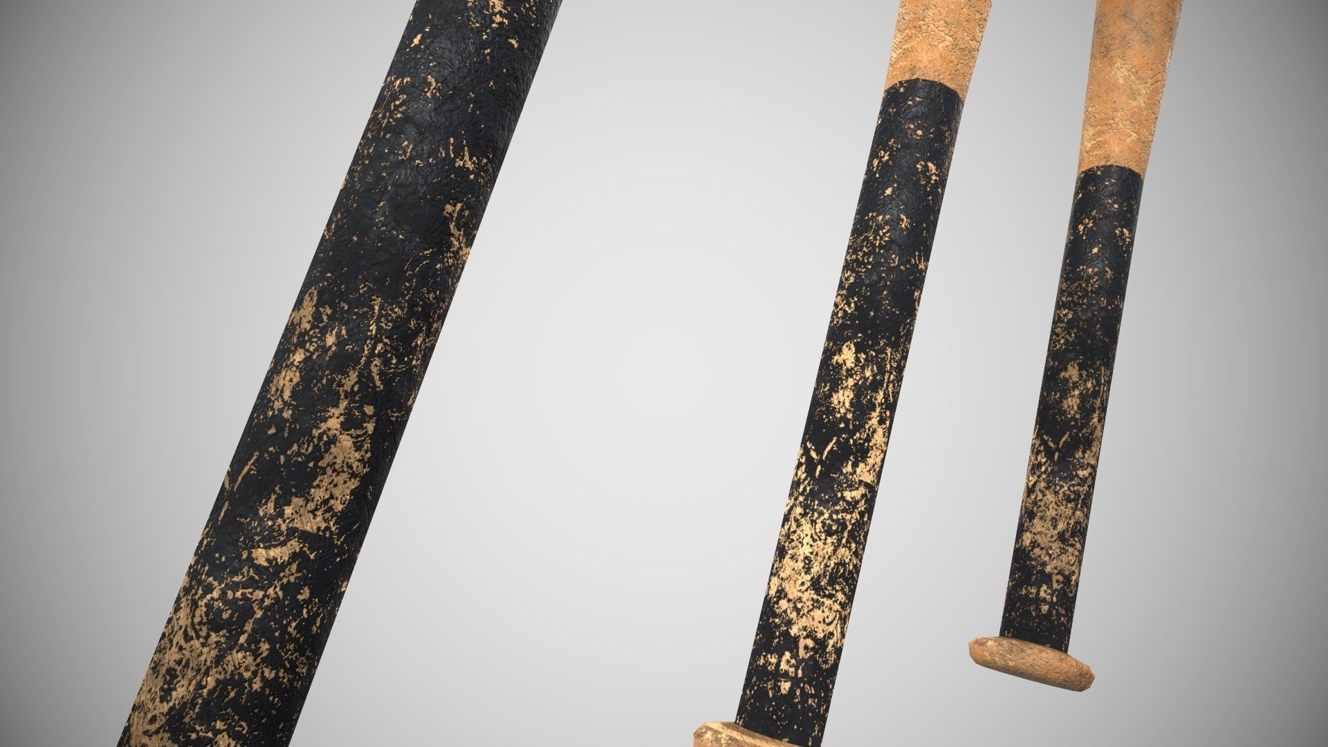 Low Poly Base Ball Bat Weapon Pack PBR Low-poly 3D model_9