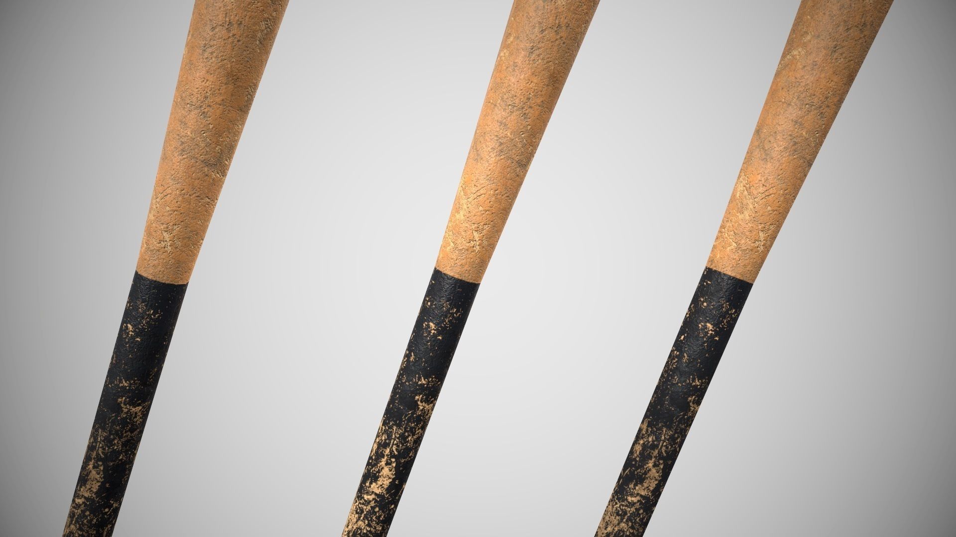 Low Poly Base Ball Bat Weapon Pack PBR Low-poly 3D model_4