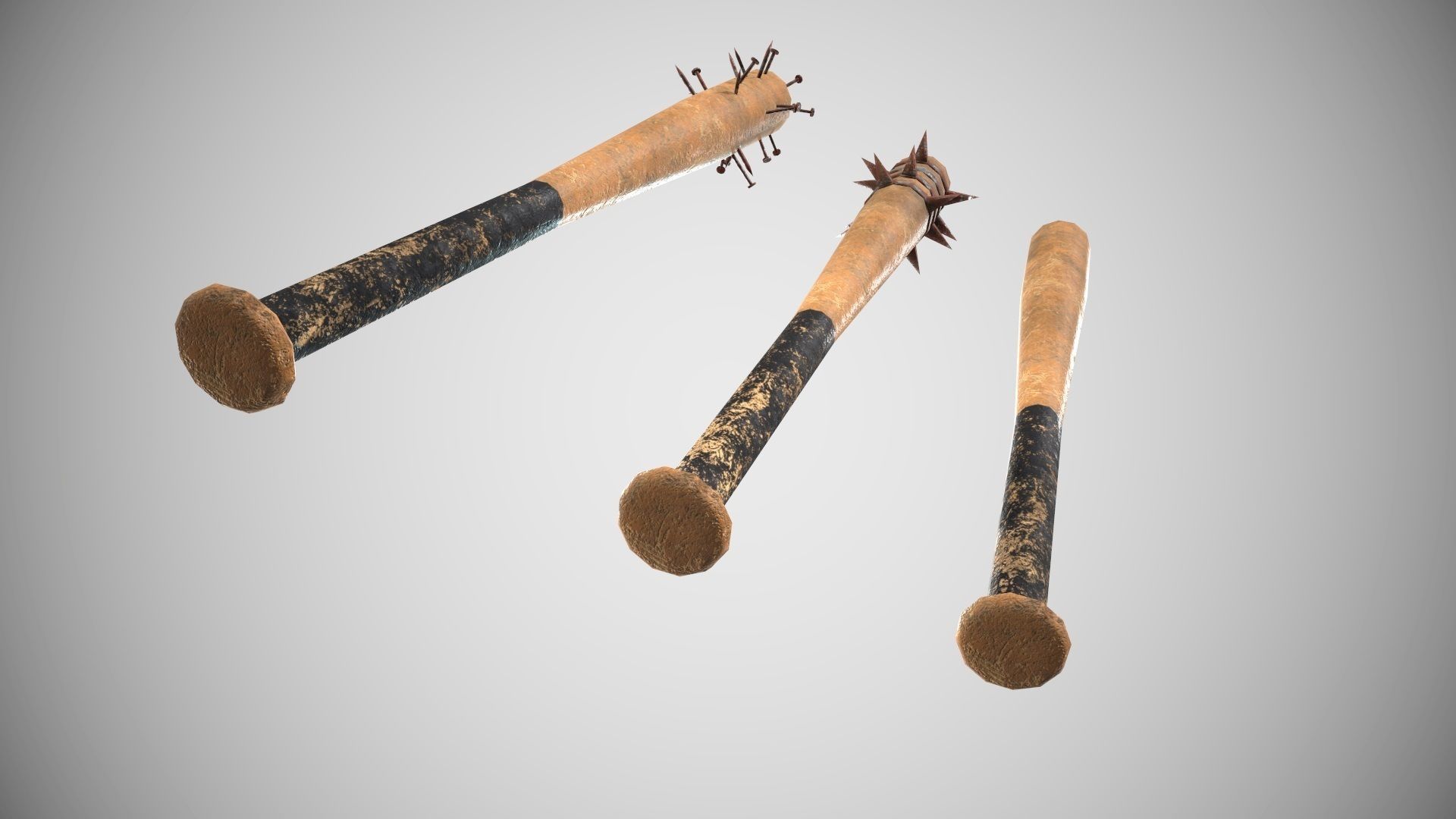 Low Poly Base Ball Bat Weapon Pack PBR Low-poly 3D model_8