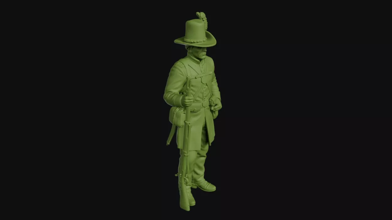 Iron Brigade soldier at rest tall black Hardee hat 3D print model