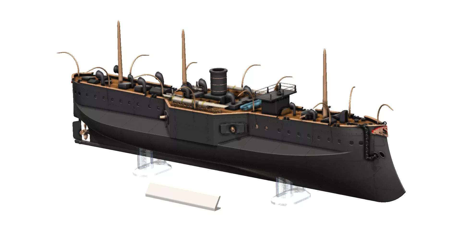 1870 Victorian Central Battery Ironclad HMS Audacious 3D print model