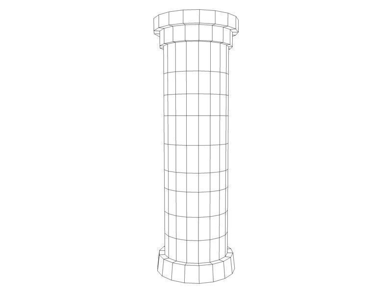 Stone Column Low-poly 3D model_5