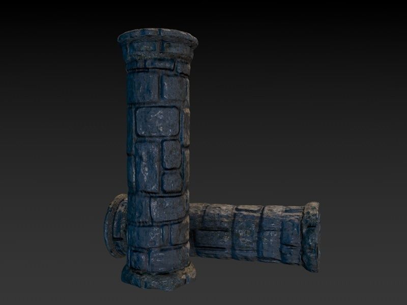 Stone Column Low-poly 3D model_1