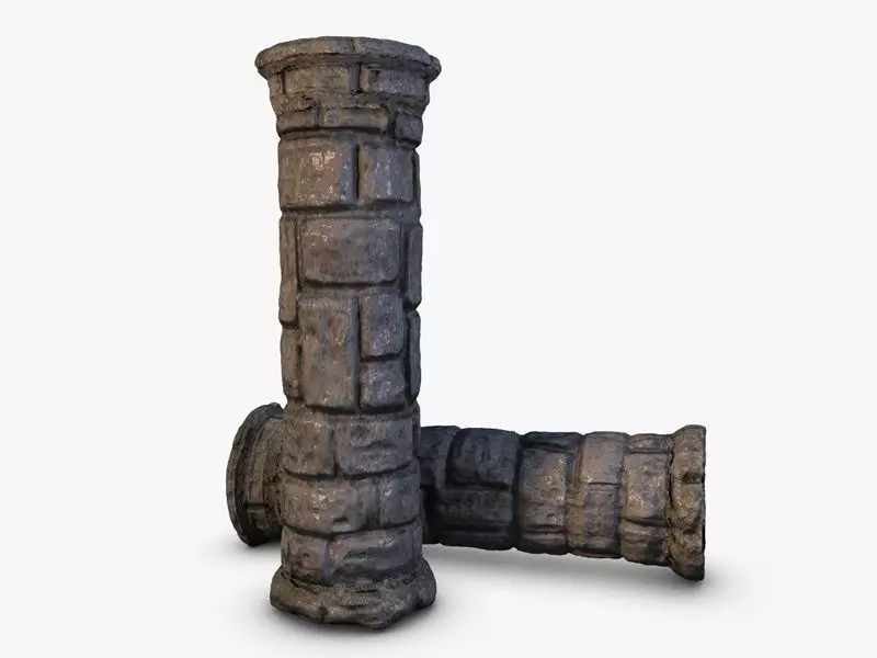 Stone Column Low-poly 3D model_0