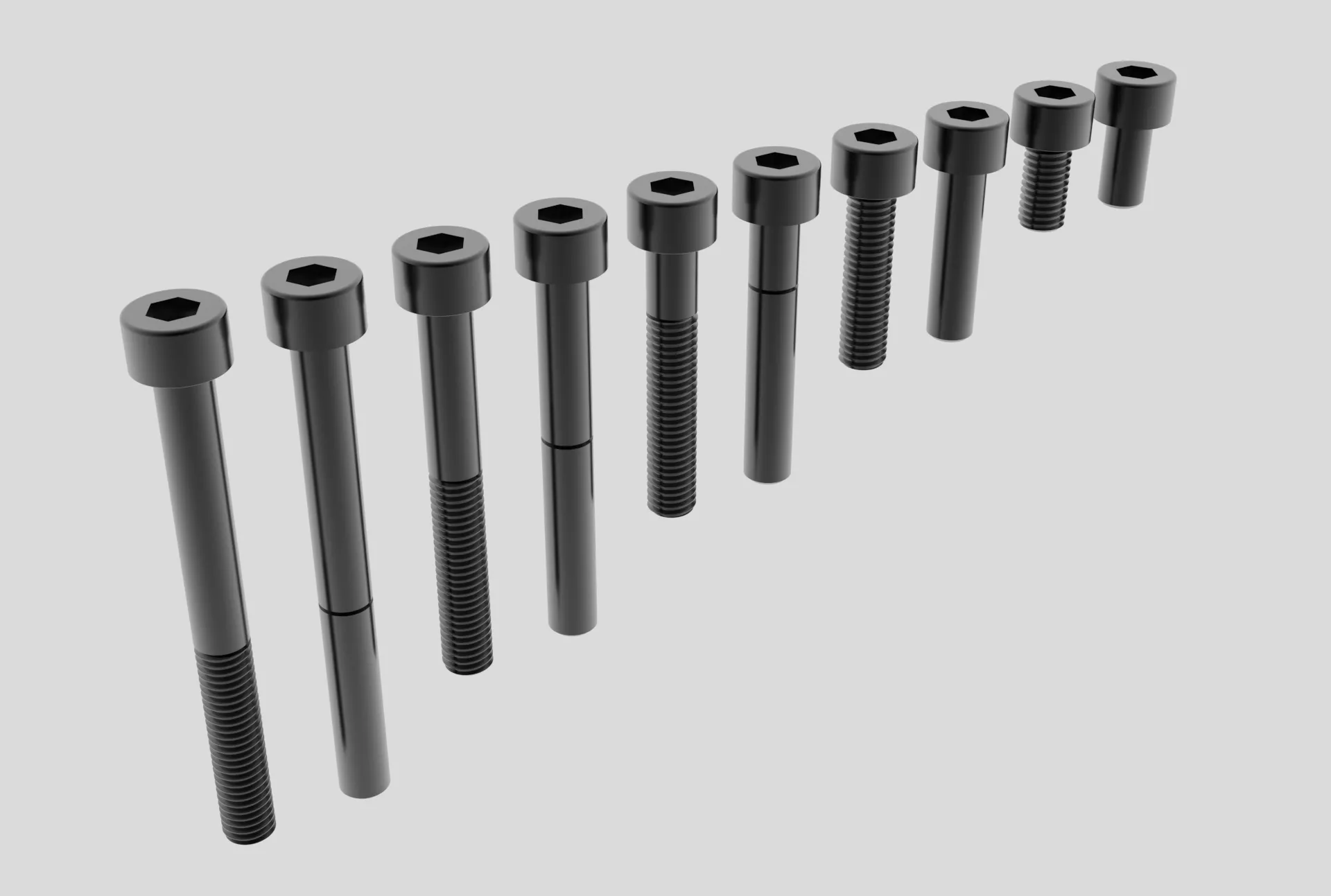 DIN 912 M6 Hex Socket Cap Screw Collection 3D model