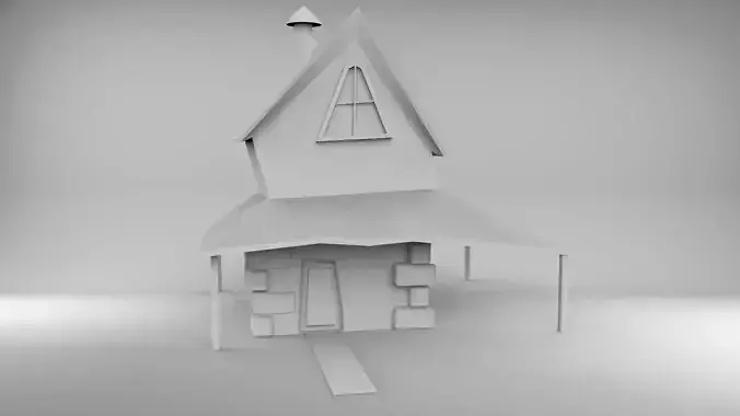 Cartoony House Low-poly 3D model
