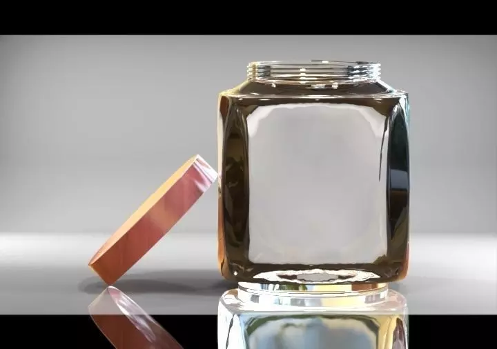 Jar with a Lid Low-poly 3D model_0