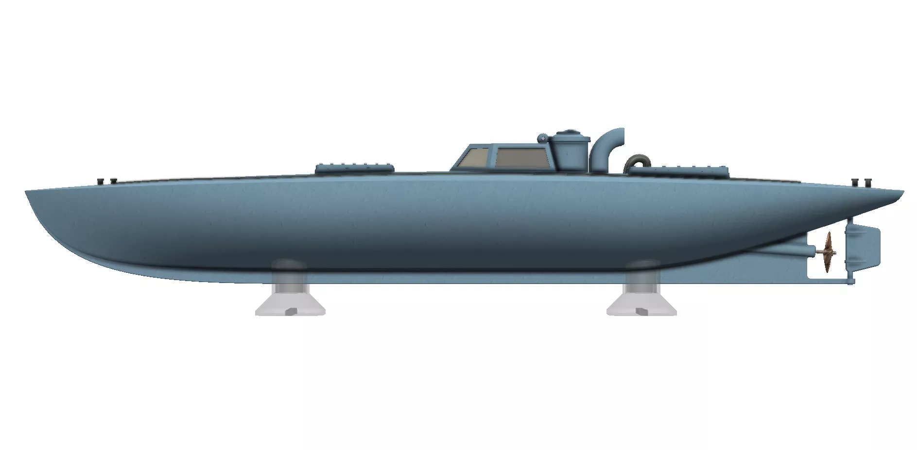 Low Profile Stealth Semi Submersible Interceptor 1m RC Ready 3D print model