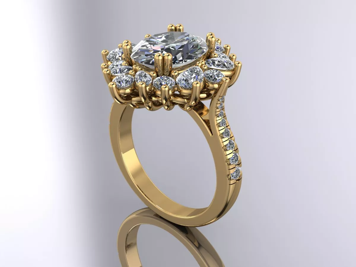 Ring Gold Diamond 3d model 3D print model