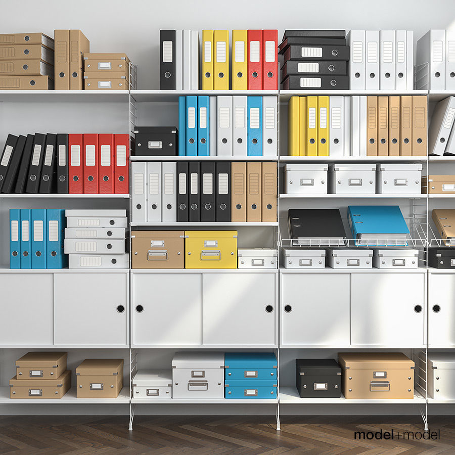 Office storage boxes 3D model_4