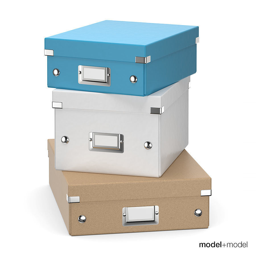 Office storage boxes 3D model_2