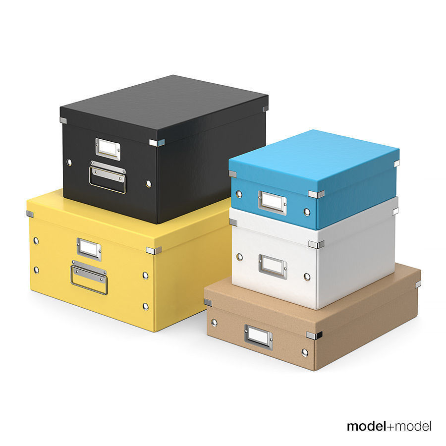 Office storage boxes 3D model_0