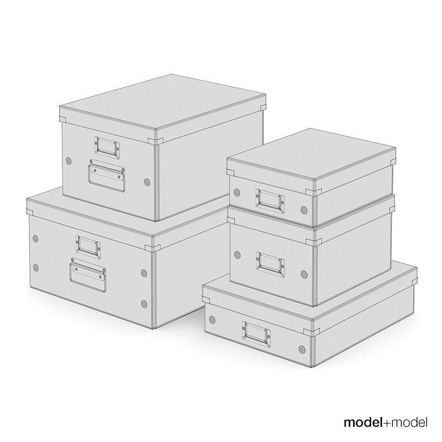 Office storage boxes 3D model_5