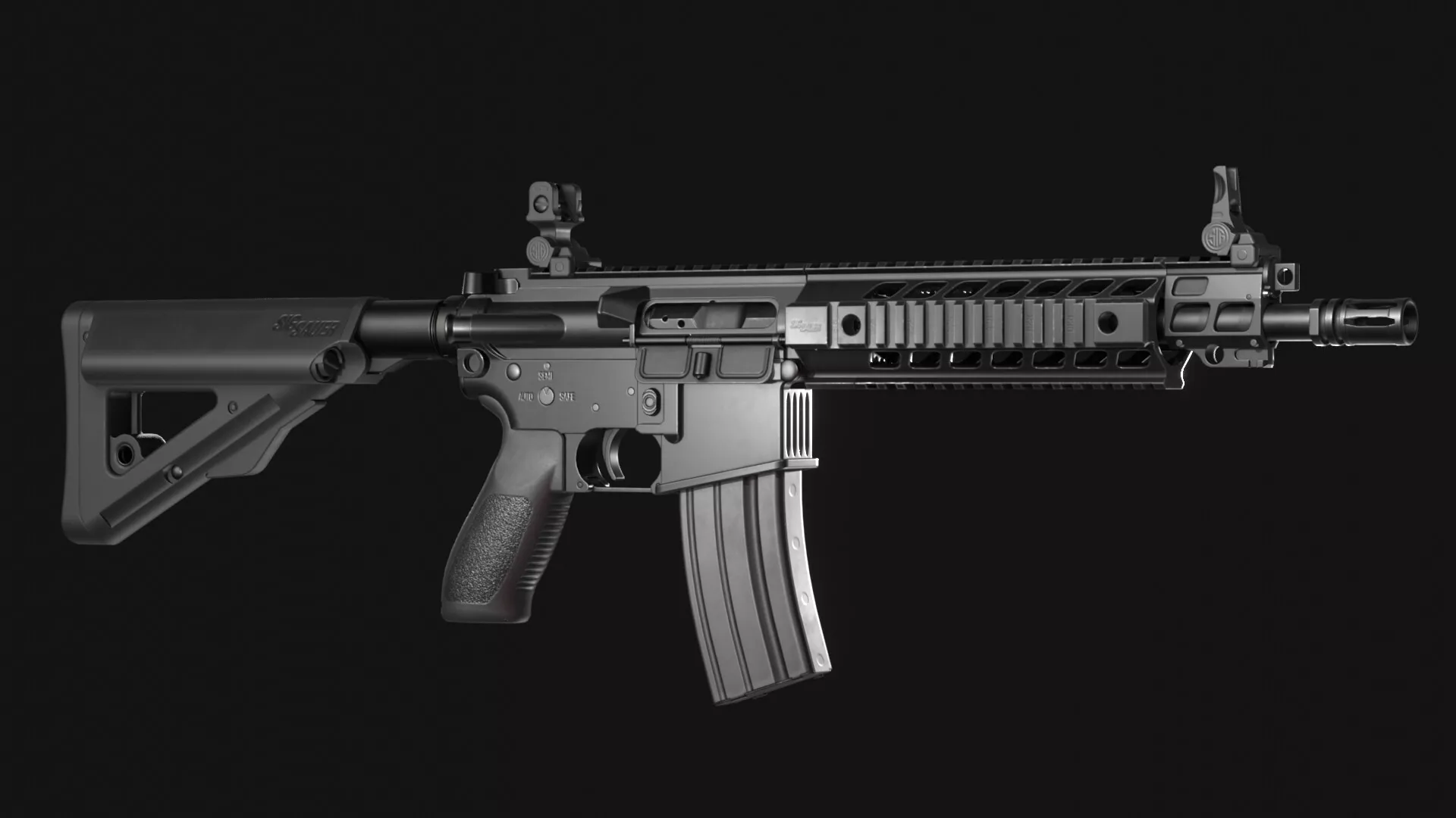 516 Assault Rifle - Game Asset Low-poly 3D model